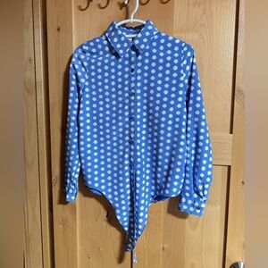 MICHAEL Michael Kors Blue Polka Dot Button-Down Shirt